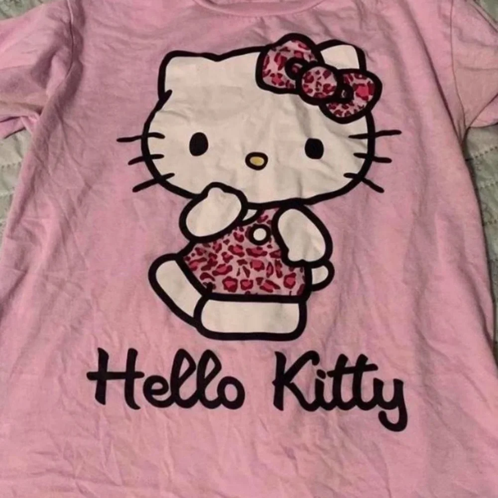 Hello Kitty Pink Tee with Leopard Bow Graphic